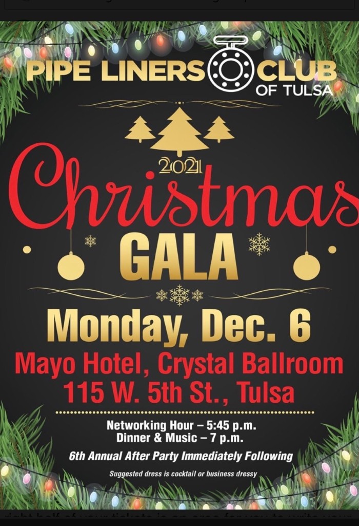 Tulsa Pipeliners Christmas Gala Midstream Calendar Events Oklahoma